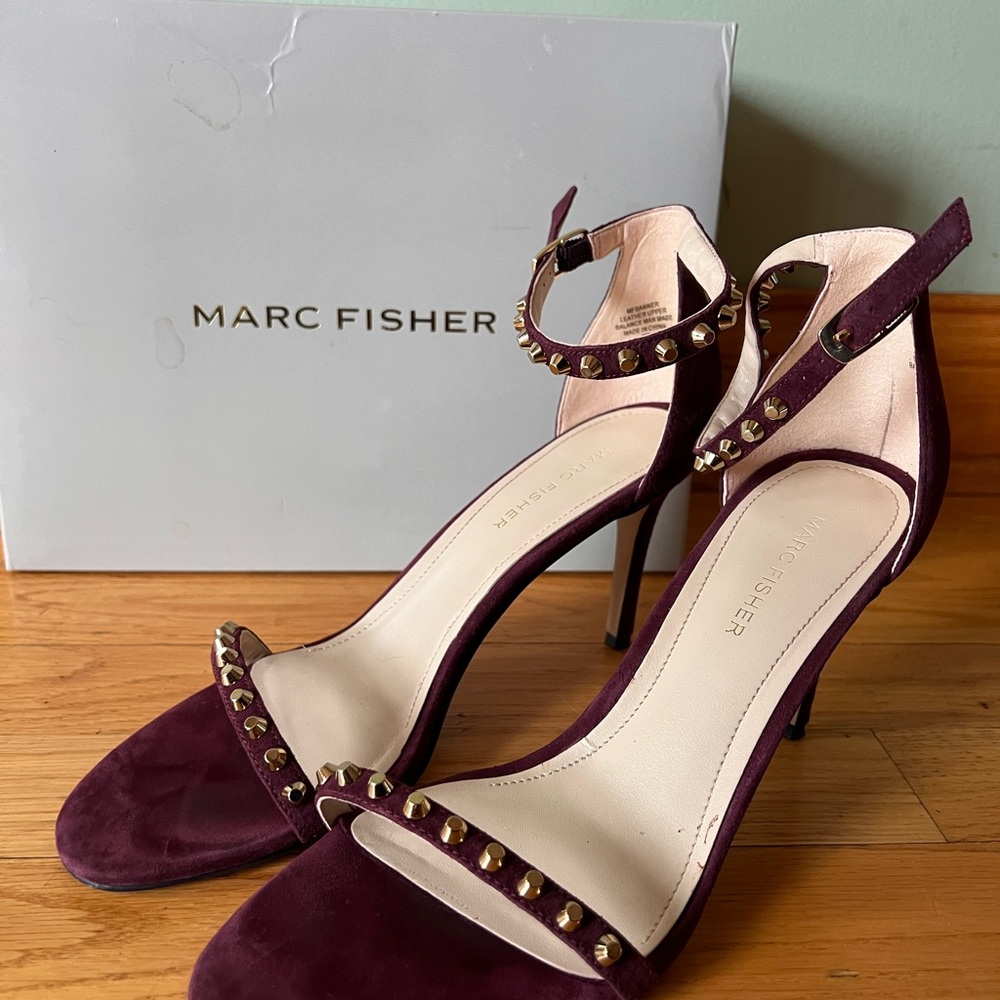 Marc Fisher mfBanner Women's Dark Red Studded Heels
